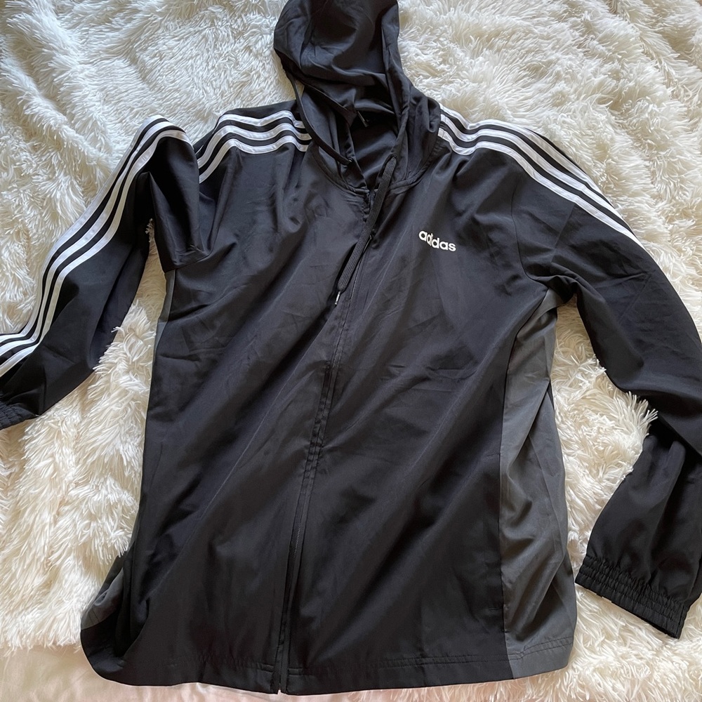 Adidas light weight hooded jacket